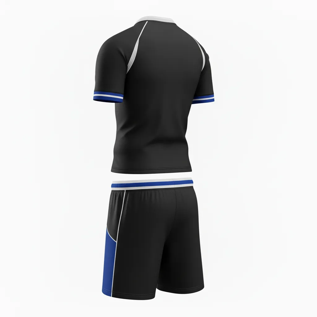 Custom Rugby V Neck Rugby Uniforms - Blue, White - All Blacks Royal - Back View - Kinexa Sportswear