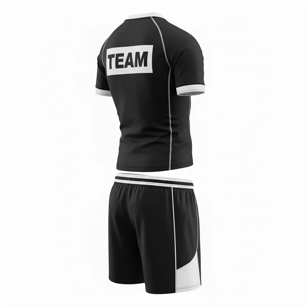 Custom Rugby V Neck Rugby Uniforms - White, Silver - All Blacks - Back View - Kinexa Sportswear