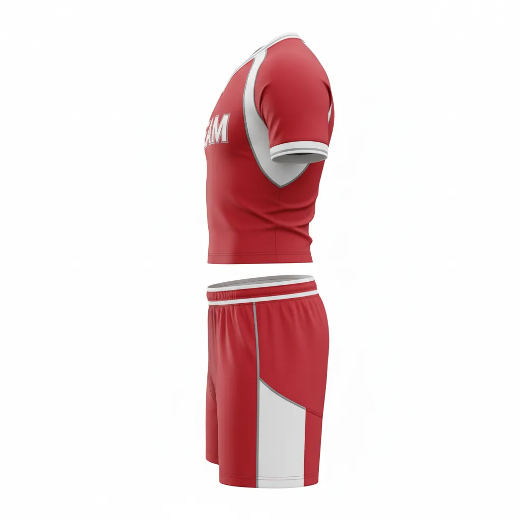 Custom Rugby V Neck Rugby Uniforms - White, Silver - Cardinal - Side View - Kinexa Sportswear