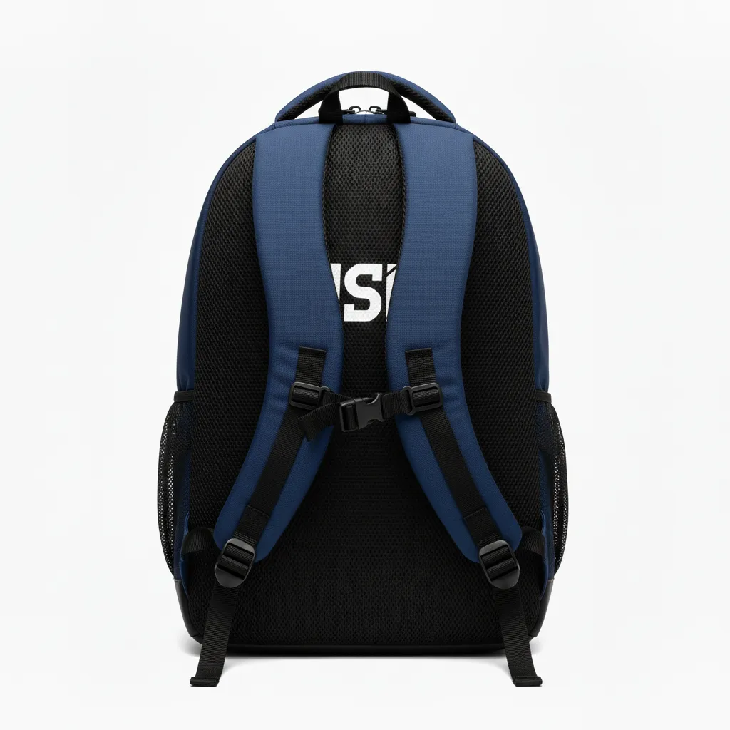 Custom Soccer Backpack - White - Aqua - Back View - Kinexa Sportswear