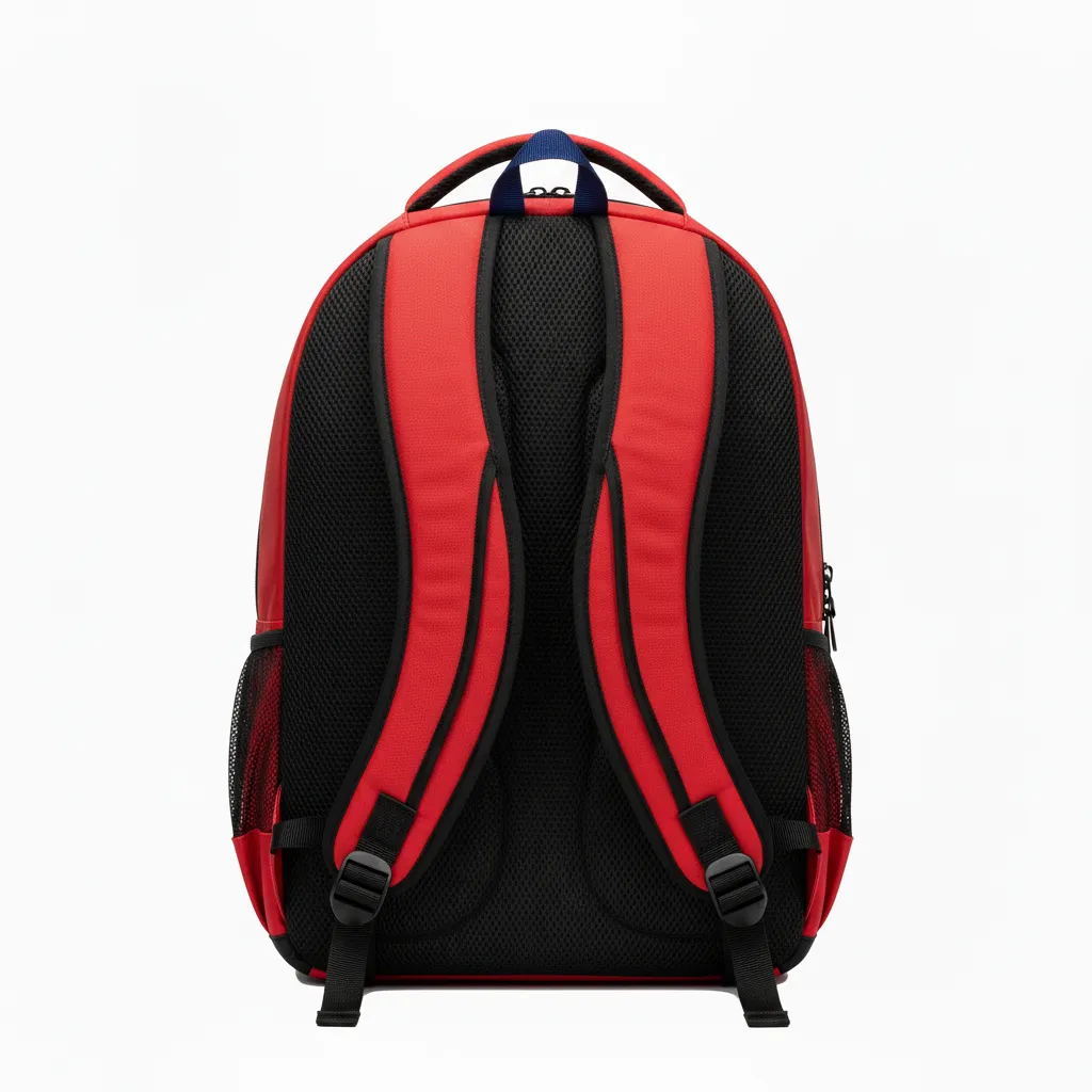 Custom Soccer Backpack - Red, Black - Athletic - Back View - Kinexa Sportswear