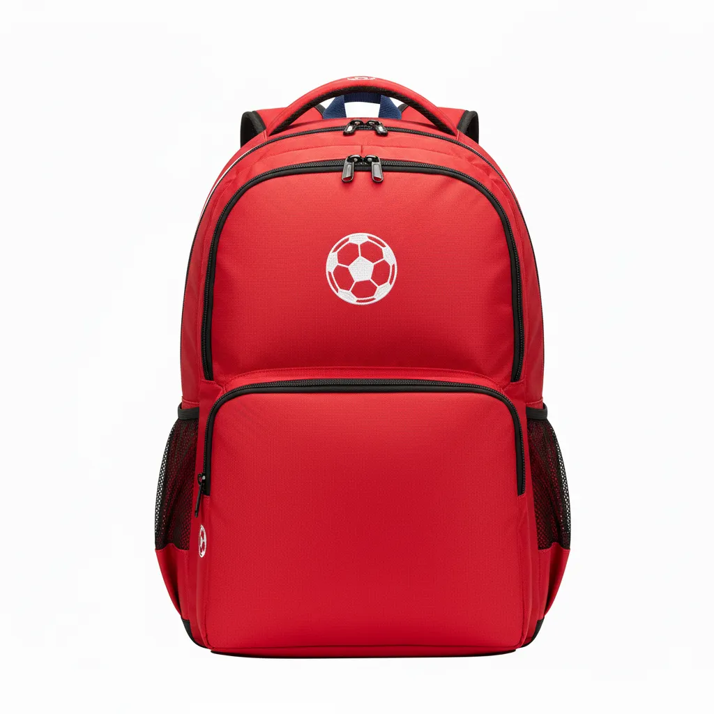 Custom Soccer Backpack - Red, Black - Athletic - Front View - Kinexa Sportswear