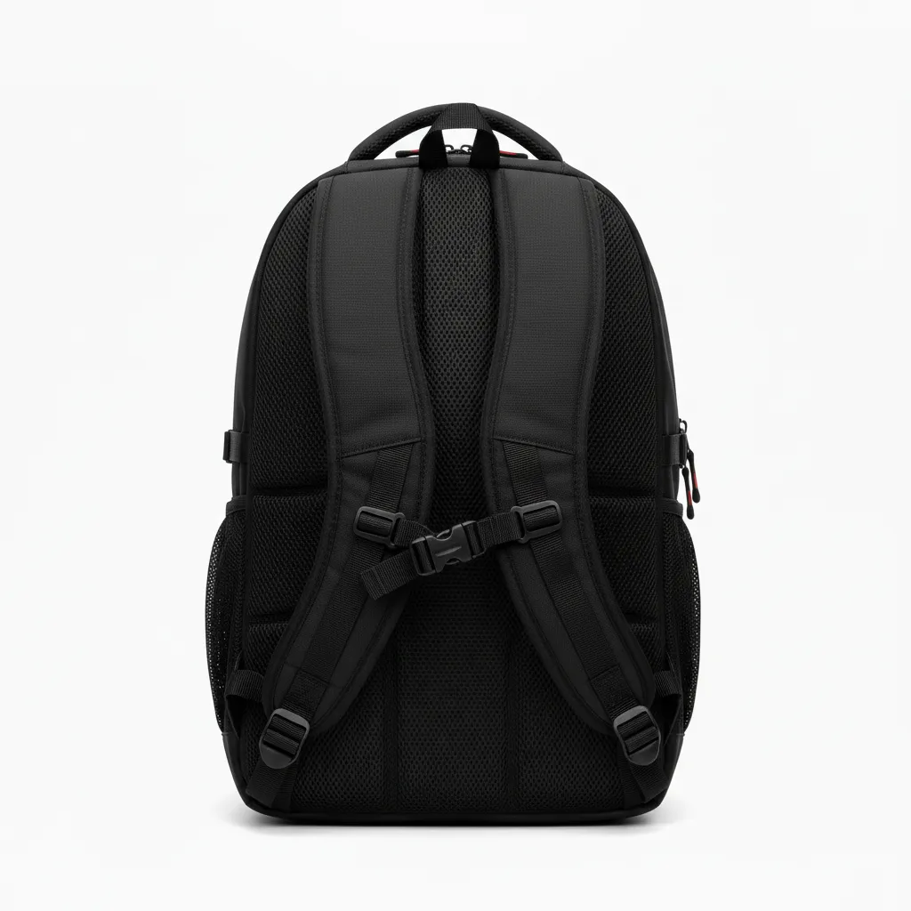 Custom Soccer Backpack - Black, Red - Back View - Kinexa Sportswear