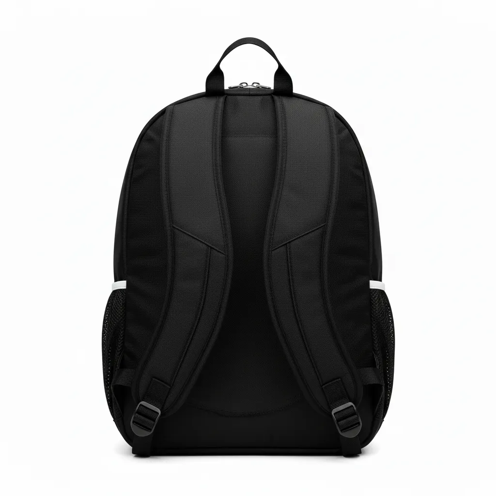 Custom Soccer Backpack - Black, White - Back View - Kinexa Sportswear