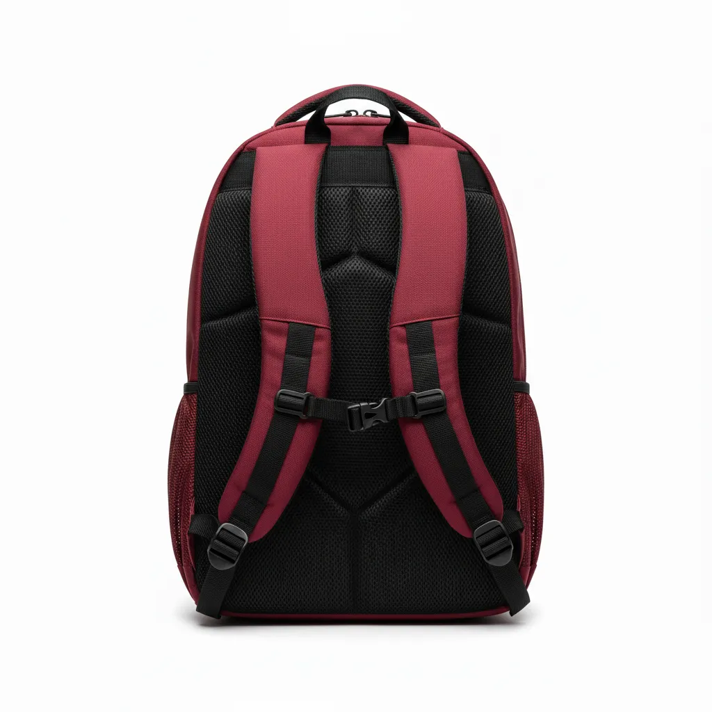 Custom Soccer Backpack - Burgundy, Gold - Back View - Kinexa Sportswear