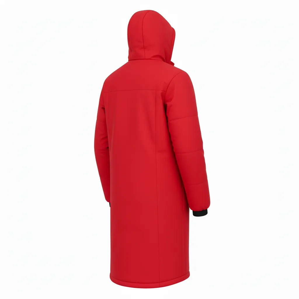 Custom Soccer Bench Jacket - Red, Black - Coat Athletic - Back View - Kinexa Sportswear