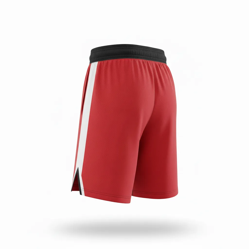Custom Soccer Custom Soccer Shorts - Black, Red - Split - Back View - Kinexa Sportswear