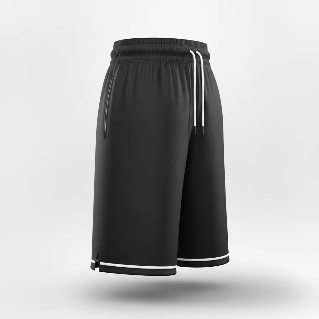 Custom Soccer Custom Soccer Shorts - Black, White - Minimalist - Back View - Kinexa Sportswear