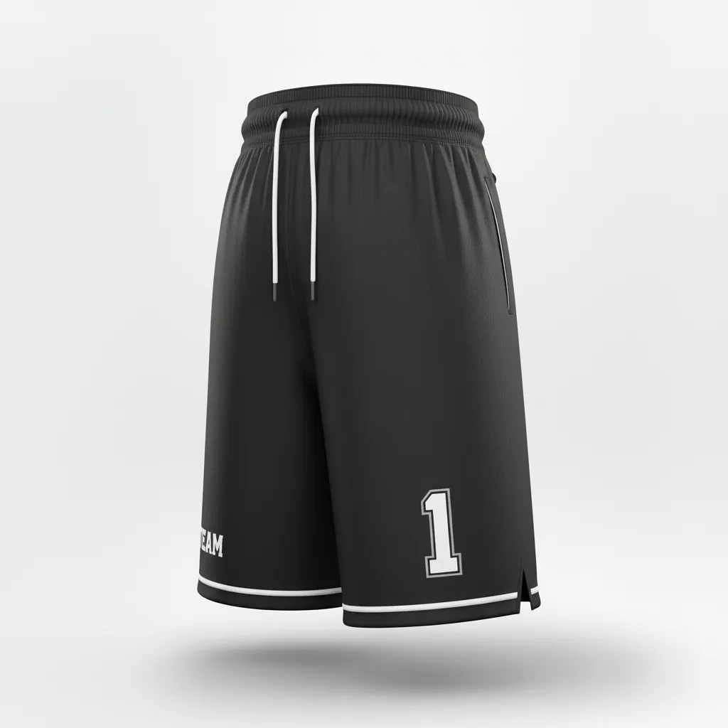 Custom Soccer Custom Soccer Shorts - Black, White - Minimalist - Front View - Kinexa Sportswear