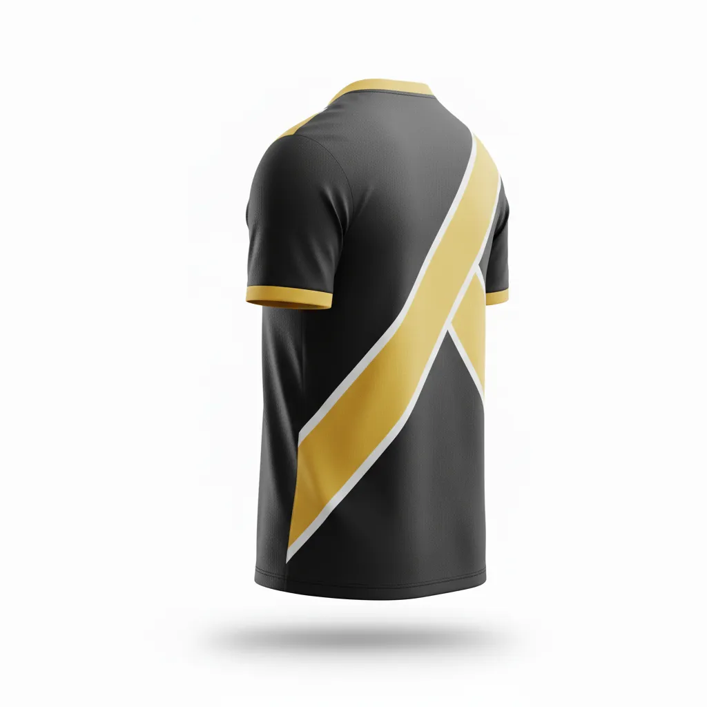 Custom Soccer Custom V Neck Soccer Jersey - Black, Gold, White - Vneck Vegas - Back View - Kinexa Sportswear