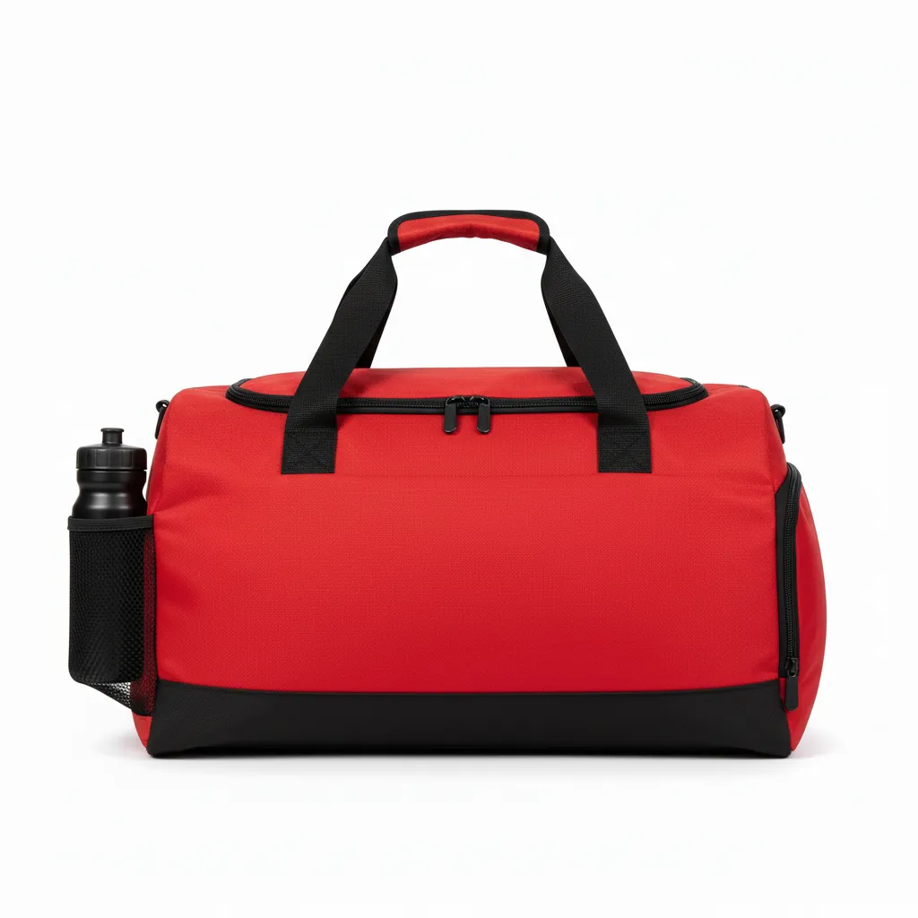 Custom Soccer Duffle Bag - Red, Black - Duffel Athletic - Back View - Kinexa Sportswear