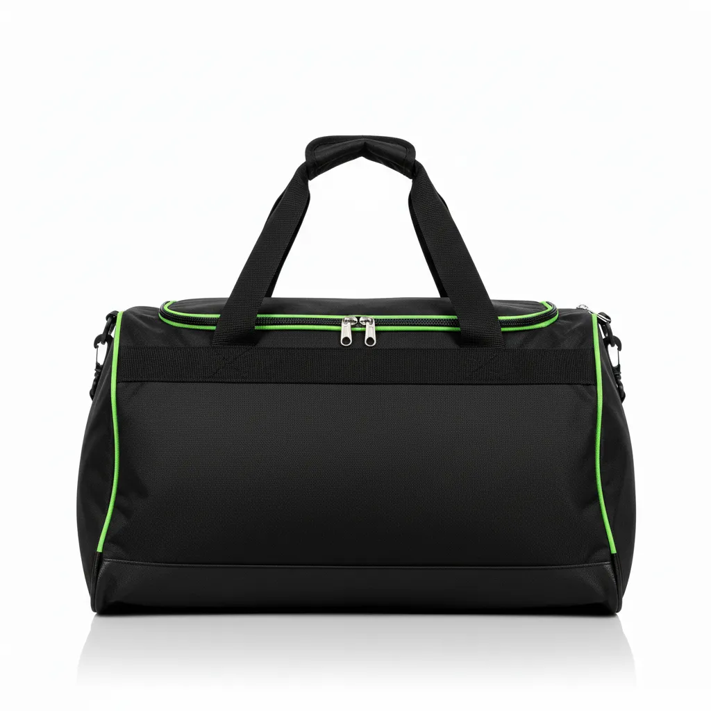 Custom Soccer Duffle Bag - Black, Green - Duffel Neon - Back View - Kinexa Sportswear