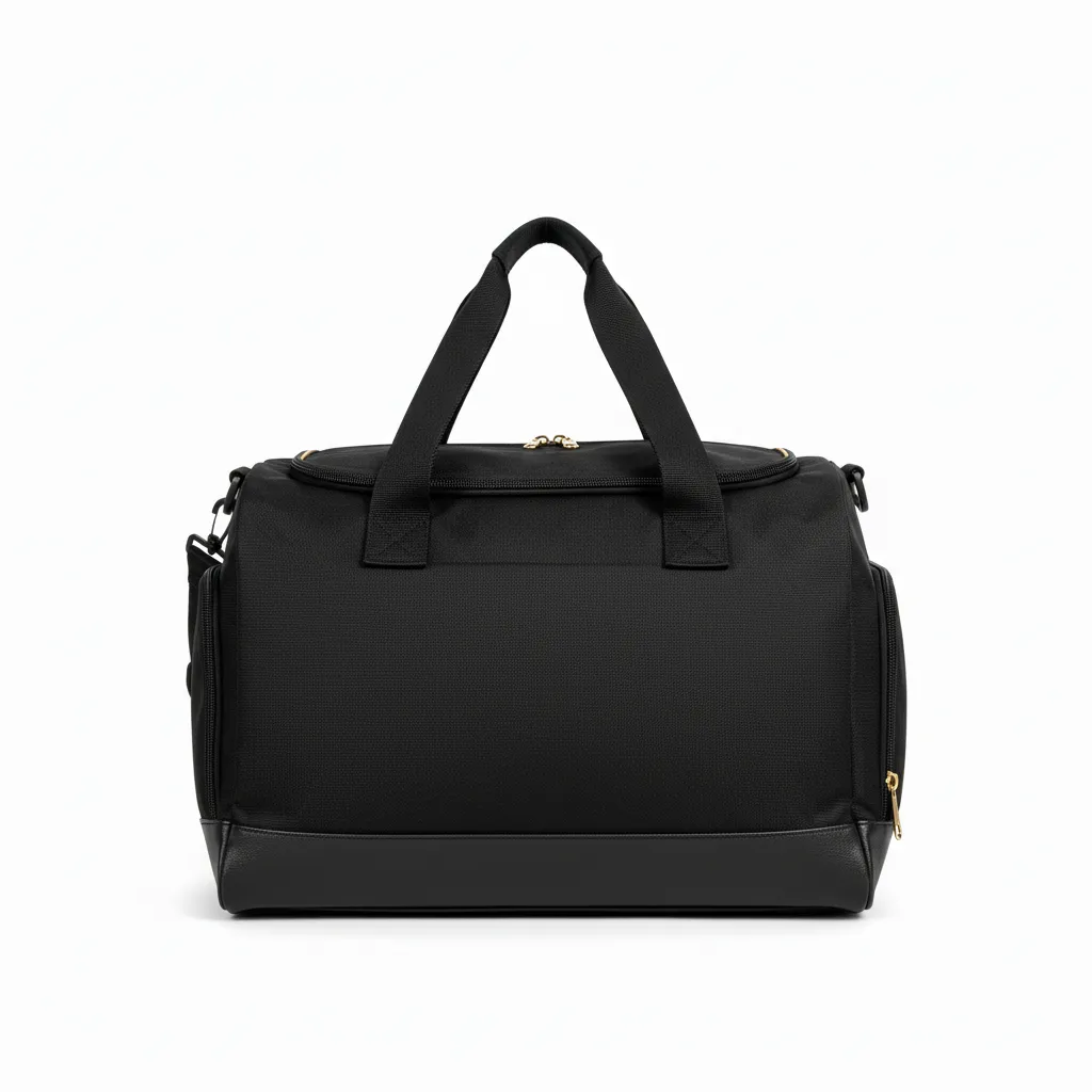 Custom Soccer Duffle Bag - Black, Gold - Duffel Vegas - Back View - Kinexa Sportswear