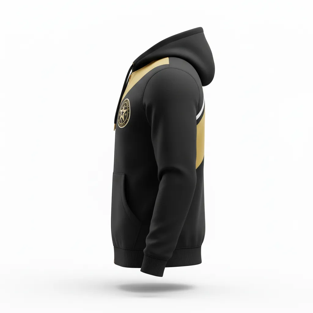 Custom Soccer Full Zip Hoodies - Side View - KINEXA