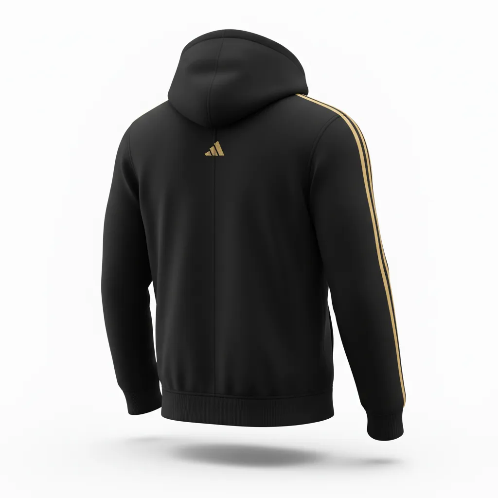 Custom Soccer Full Zip Hoodie - Black, Gold - Fullzip Vegas Racing - Back View - Kinexa Sportswear