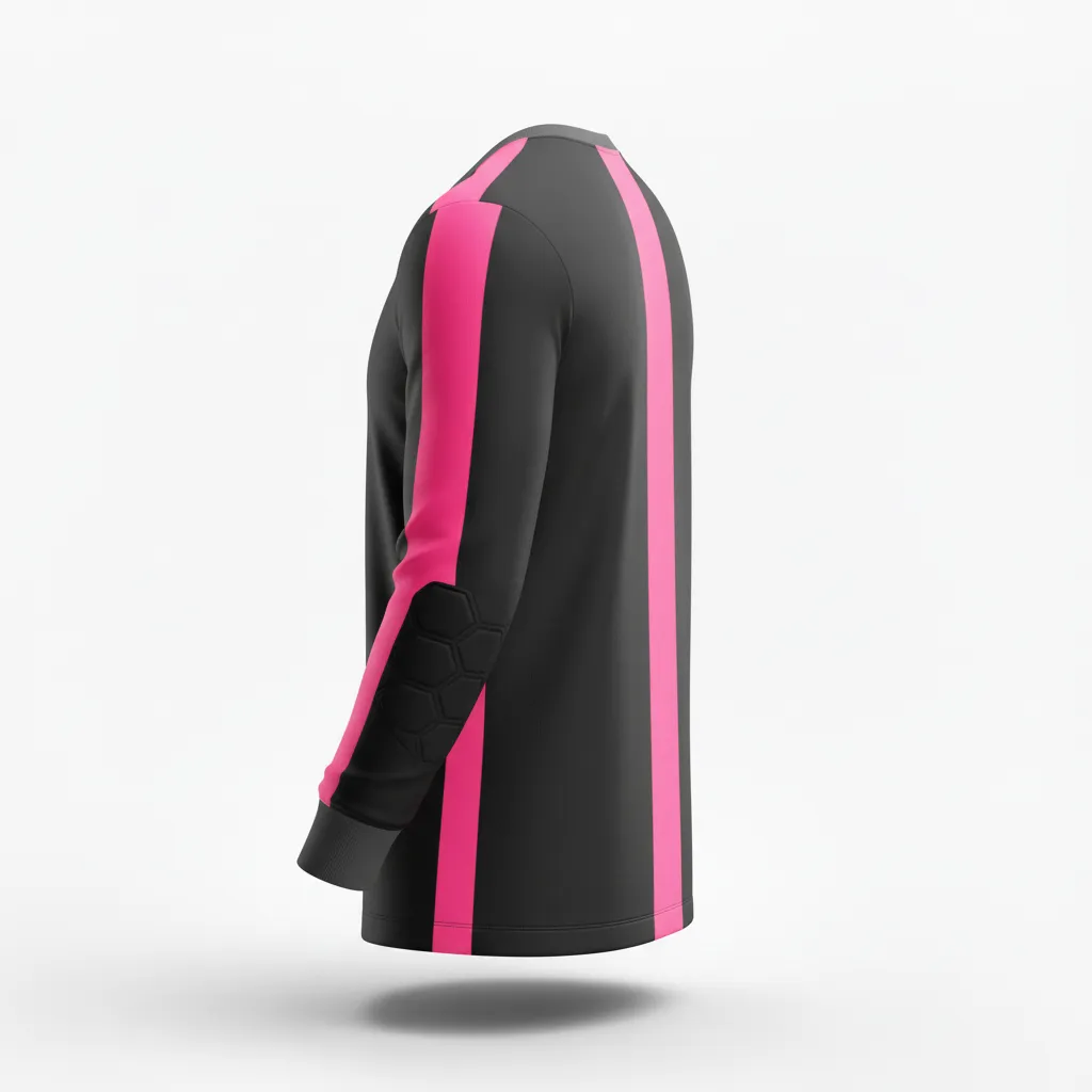 Custom Soccer Goalkeeper Jersey - Black, Pink - Neon Accent - Back View - Kinexa Sportswear