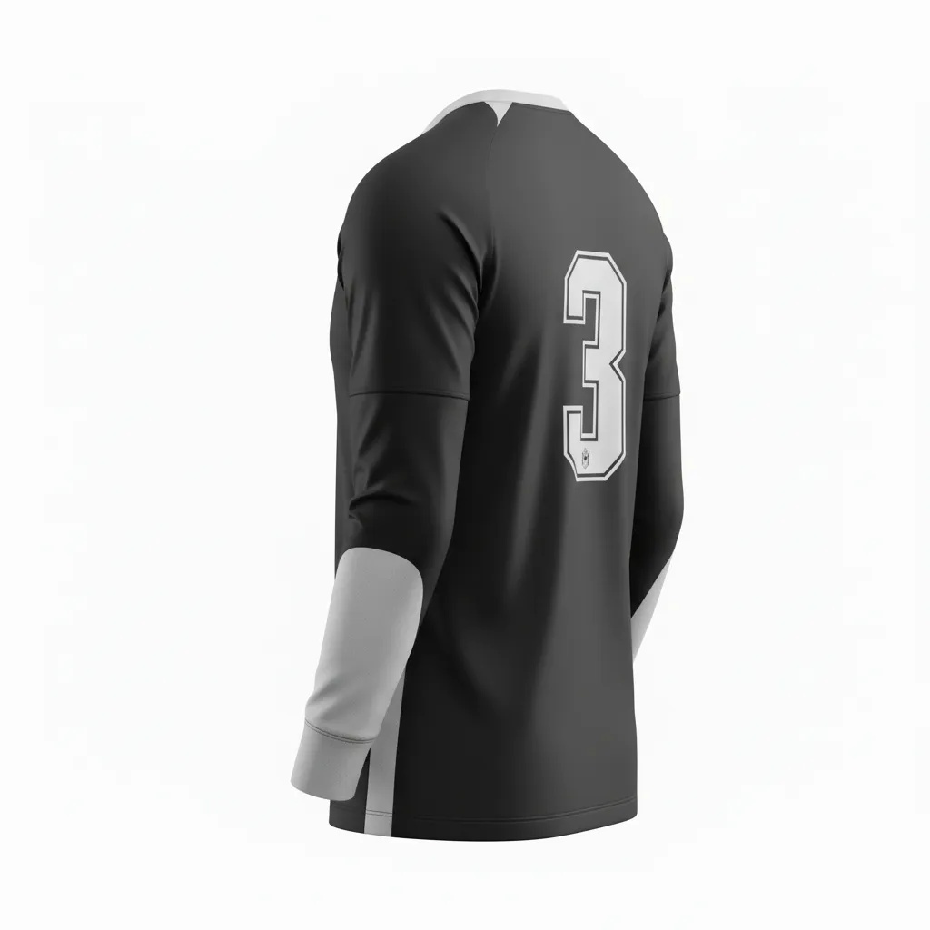 Custom Soccer Goalkeeper Jersey - Black, Silver - Metallic - Back View - Kinexa Sportswear