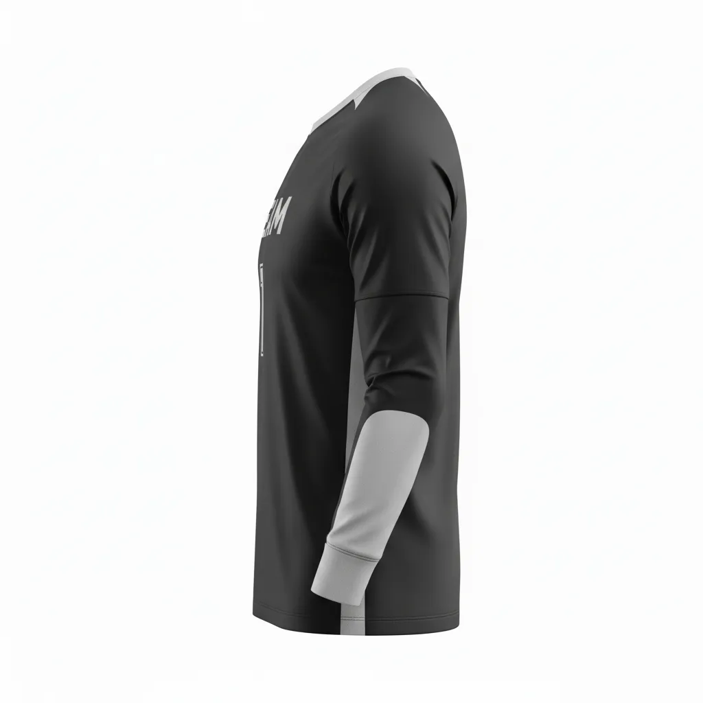 Custom Soccer Goalkeeper Jersey - Black, Silver - Metallic - Side View - Kinexa Sportswear