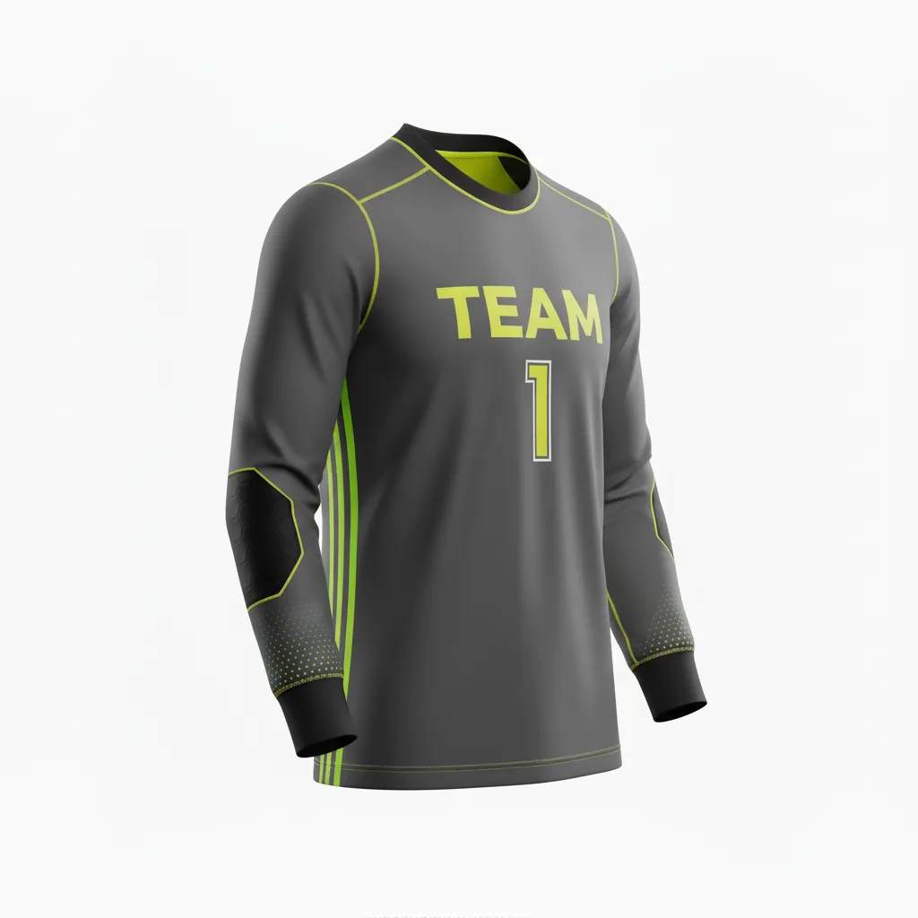 Custom Soccer Goalkeeper Jersey - Green - Charcoal Neon Edge - Front View - Kinexa Sportswear