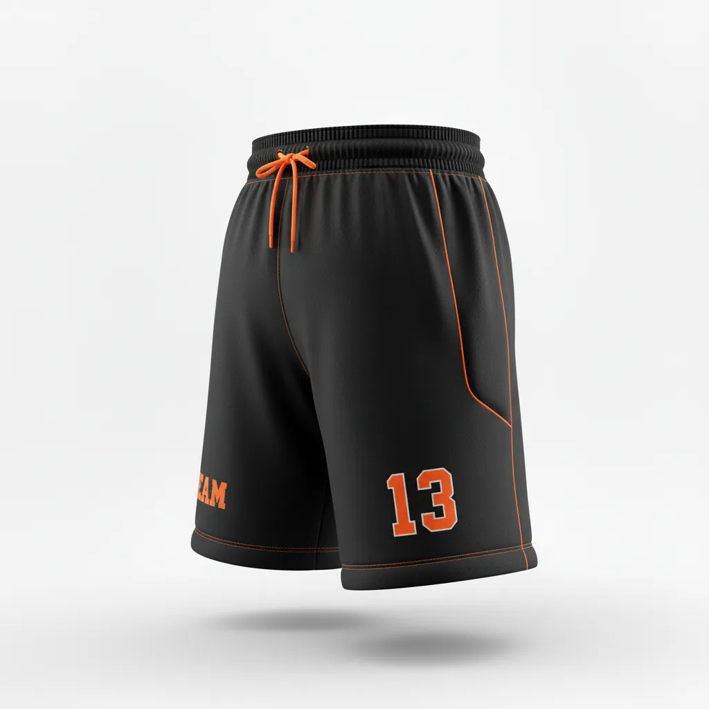 Custom Soccer Goalkeeper Padded Shorts - Black, Orange - Neon Accent - Front View - Kinexa Sportswear