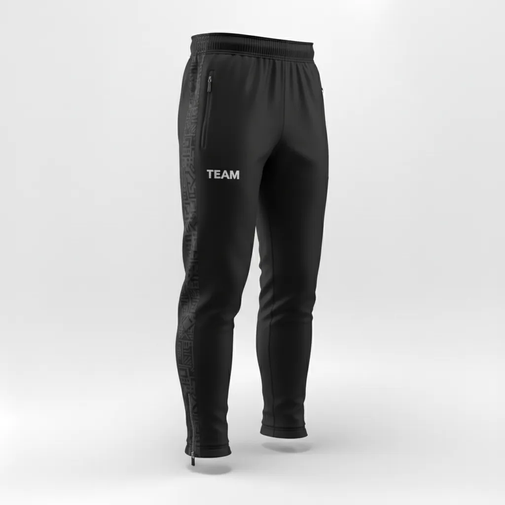 Custom Soccer Jogger Pant - Black, Grey - Side Stripes - Front View - Kinexa Sportswear
