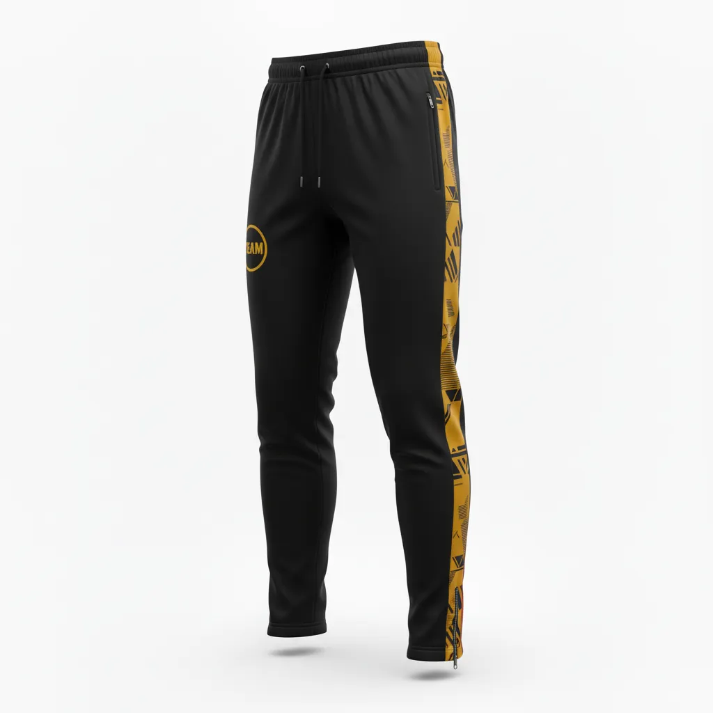 Custom Soccer Jogger Pant - Black, Gold - Vegas Accent - Front View - Kinexa Sportswear