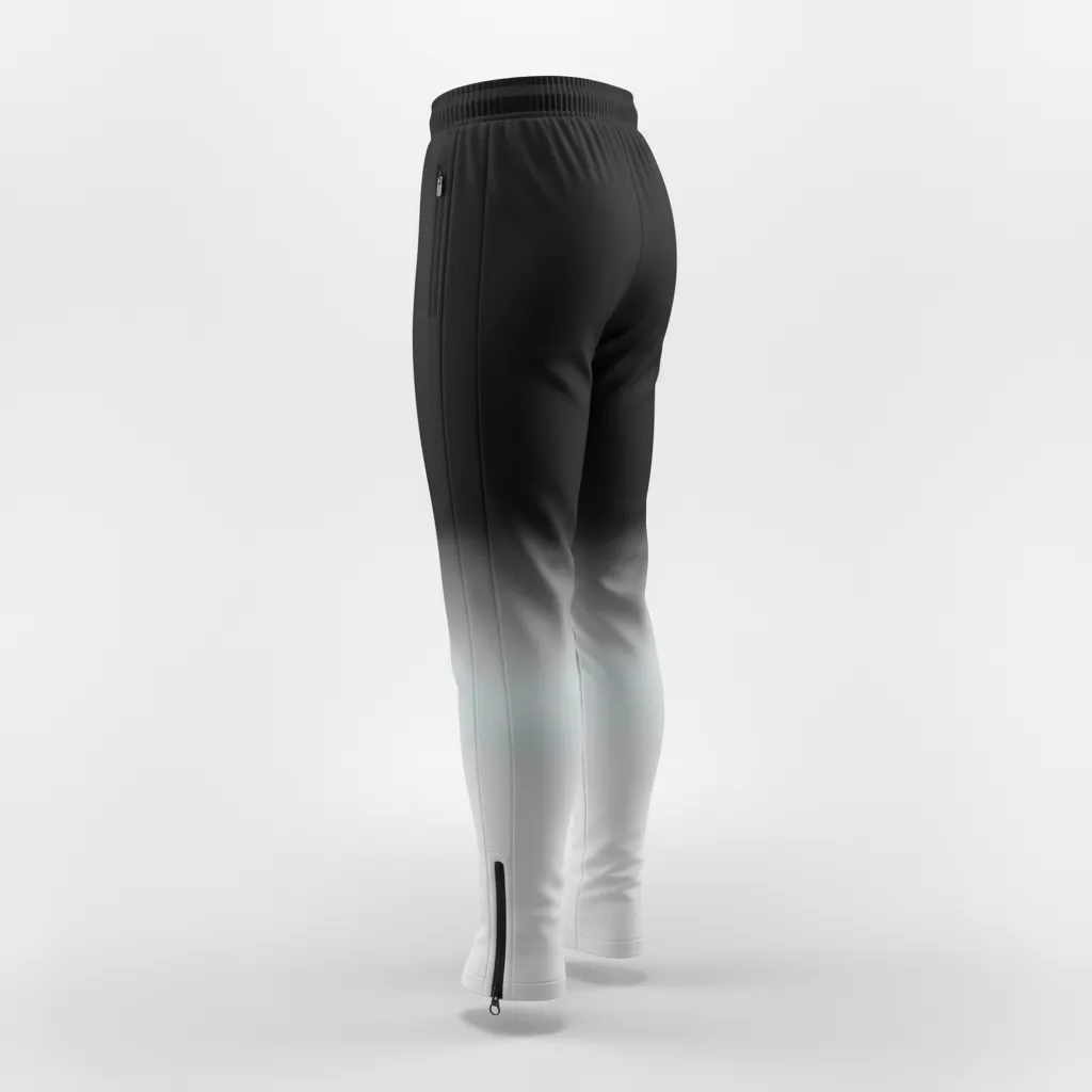 Custom Soccer Jogger Pant - Black, White - Panels - Back View - Kinexa Sportswear