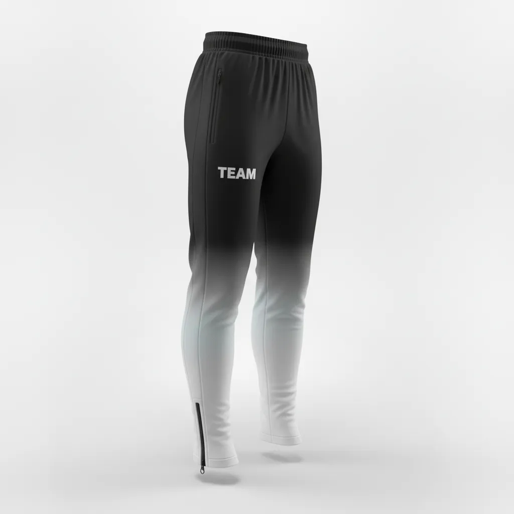 Custom Soccer Jogger Pant - Black, White - Panels - Front View - Kinexa Sportswear