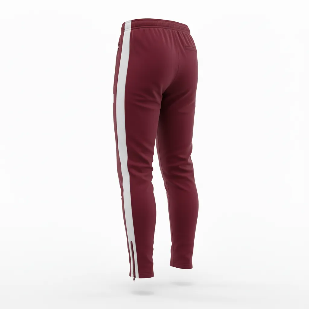 Custom Soccer Jogger Pant - Burgundy, White - Panels - Back View - Kinexa Sportswear