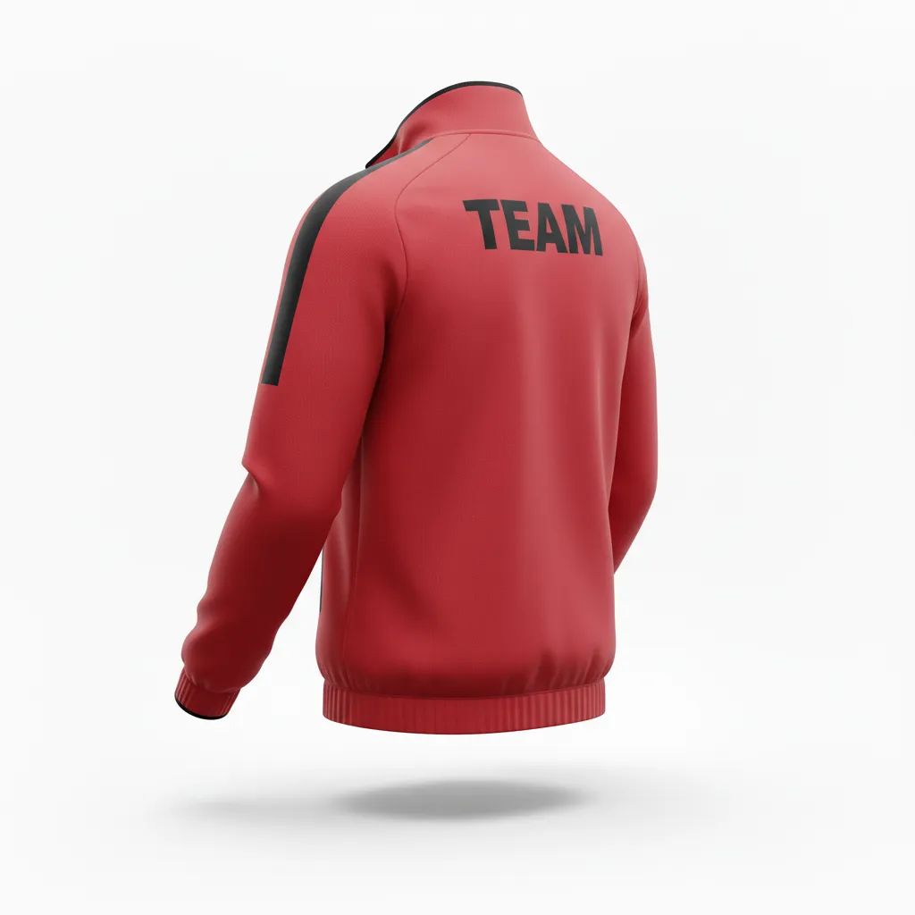 Custom Soccer Lightweight Rain Jacket - Red, Black - Windbreaker Athletic - Back View - Kinexa Sportswear