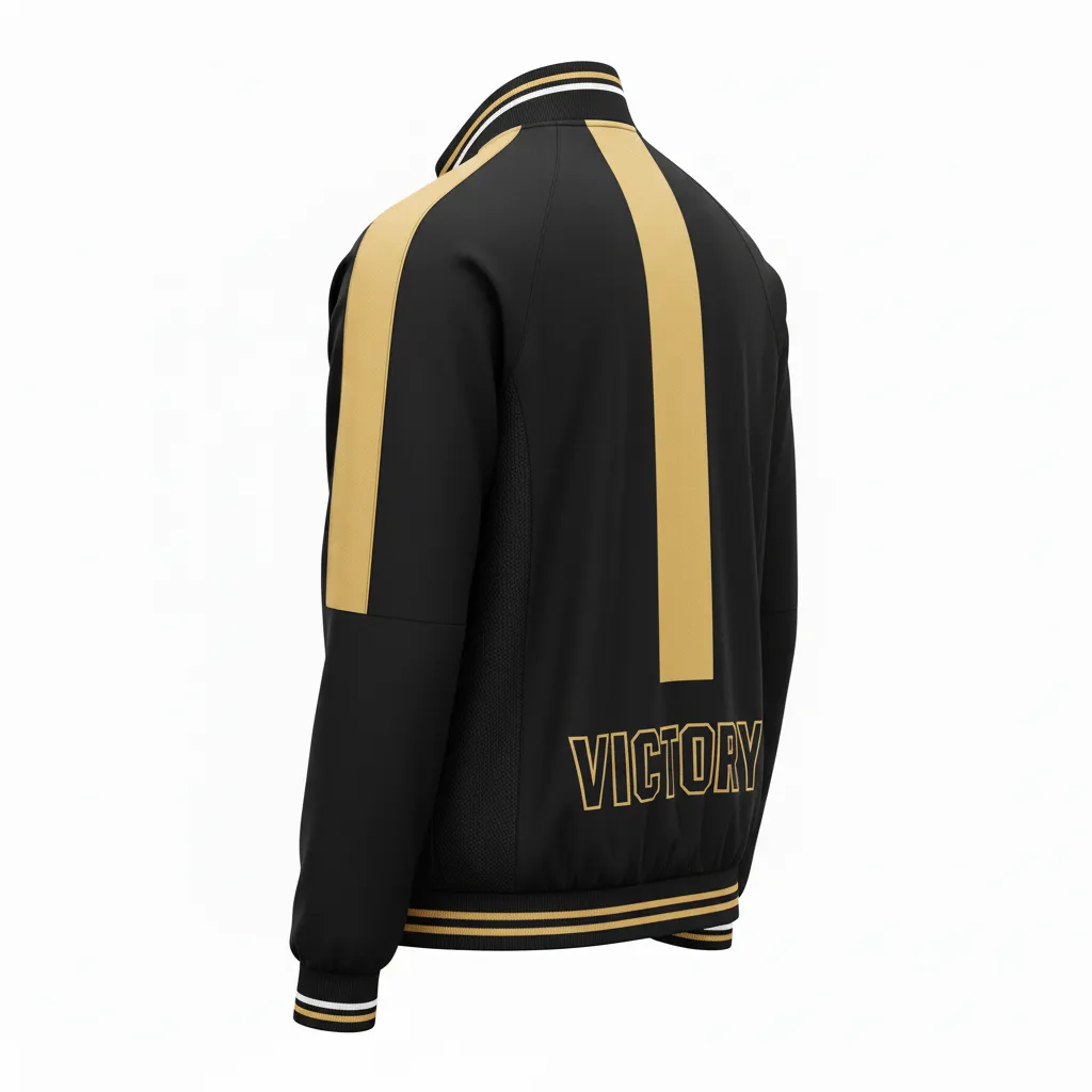 Custom Soccer Lightweight Rain Jacket - Black, Gold, White - Windbreaker - Back View - Kinexa Sportswear