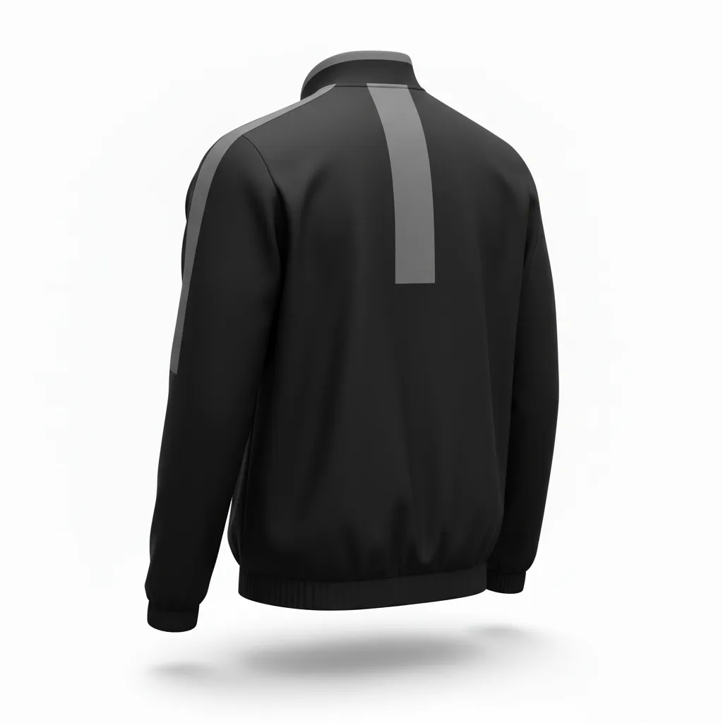 Custom Soccer Lightweight Rain Jacket - Black, Grey - Windbreaker - Back View - Kinexa Sportswear