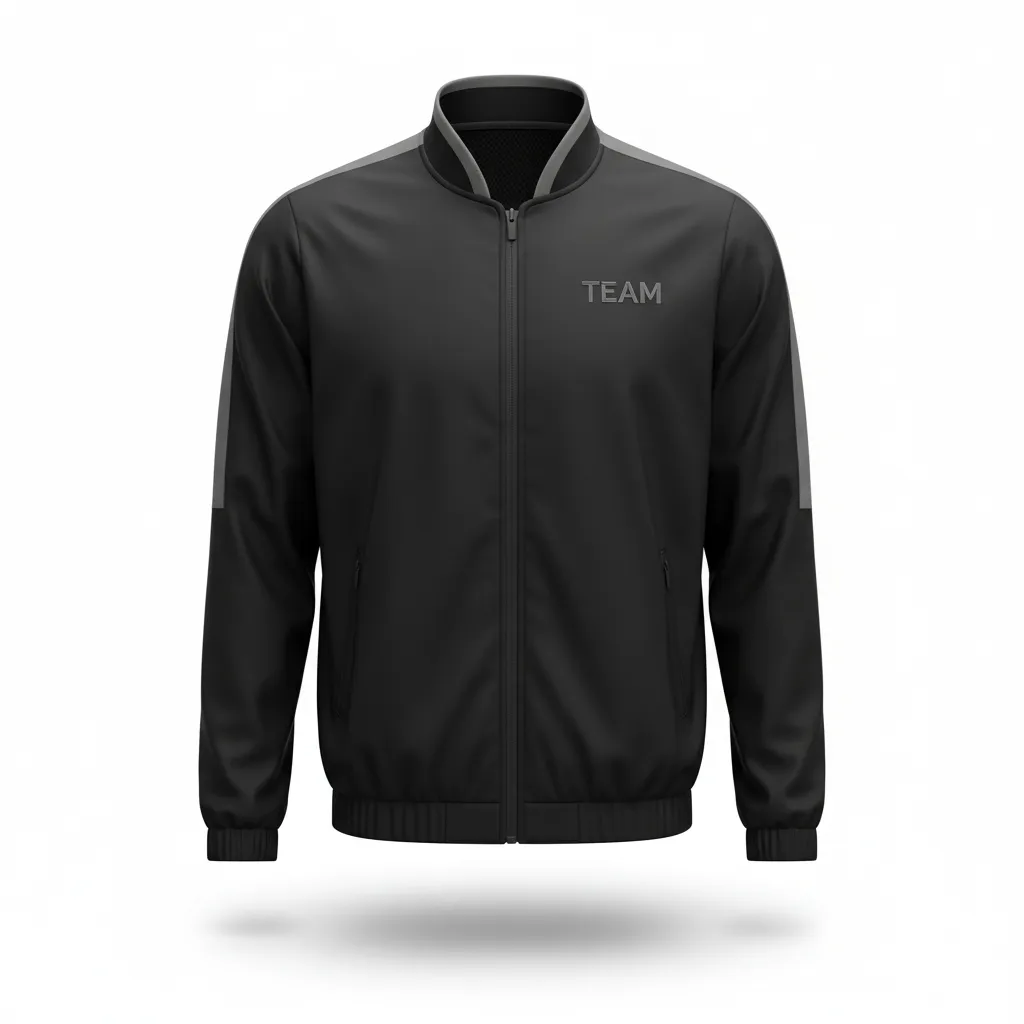 Custom Soccer Lightweight Rain Jacket - Black, Grey - Windbreaker - Front View - Kinexa Sportswear