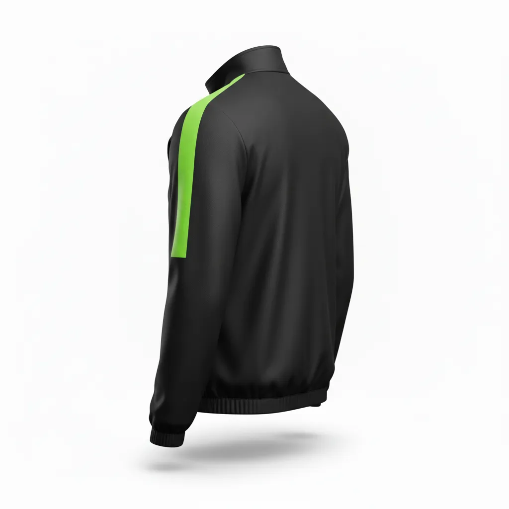 Custom Soccer Lightweight Rain Jacket - Black, Green - Windbreaker Neon - Back View - Kinexa Sportswear
