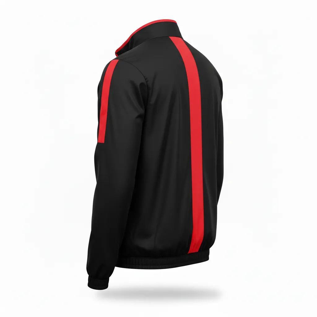 Custom Soccer Lightweight Rain Jacket - Black, Red - Windbreaker - Back View - Kinexa Sportswear