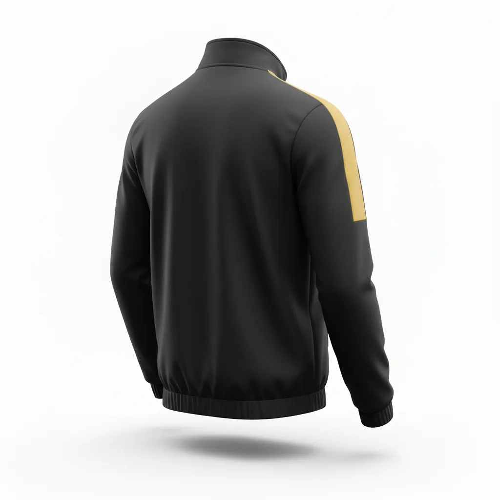Custom Soccer Lightweight Rain Jacket - Black, Gold - Windbreaker Vegas - Back View - Kinexa Sportswear
