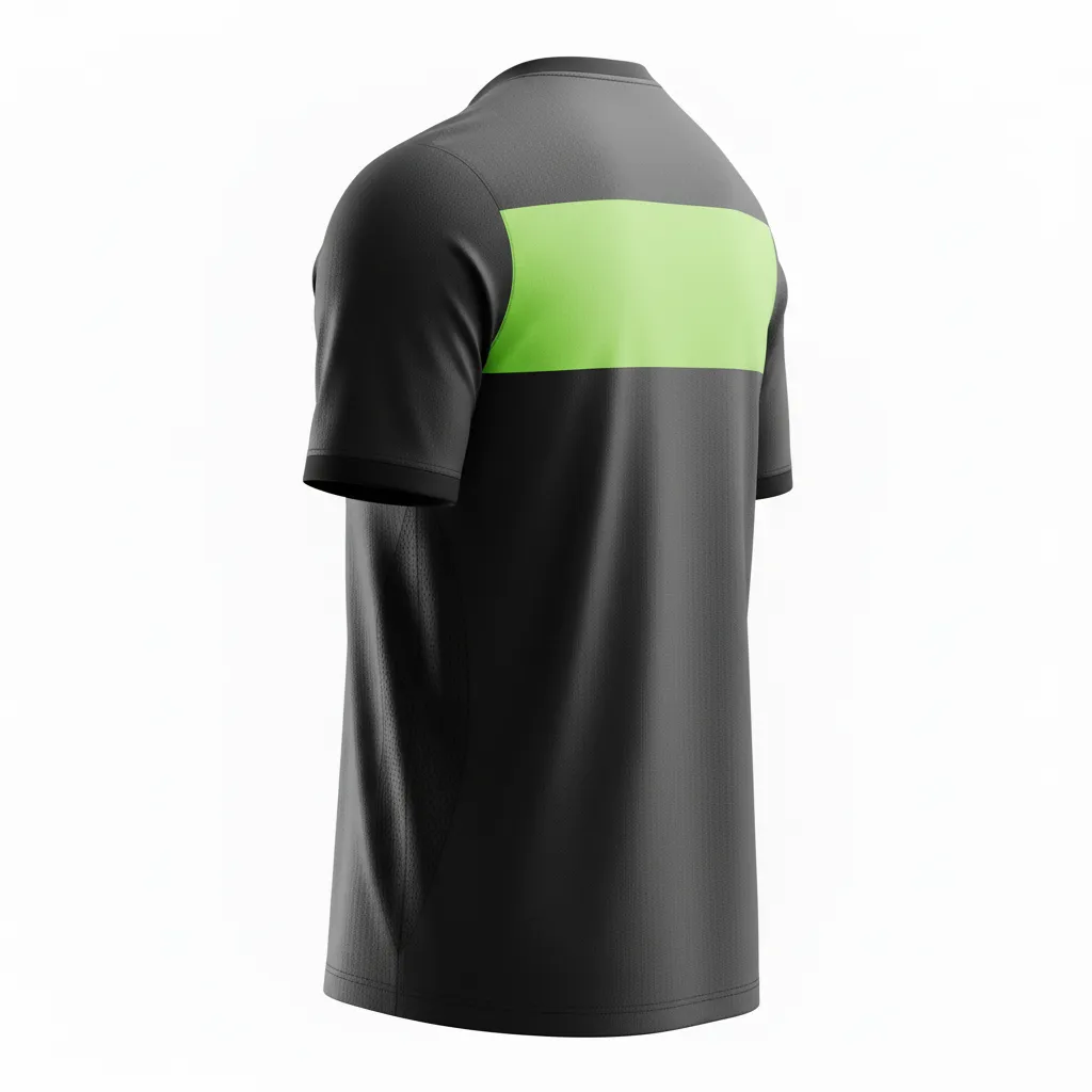 Custom Soccer Long Sleeve Training Jersey - Black, Green - Neon Color Block - Back View - Kinexa Sportswear