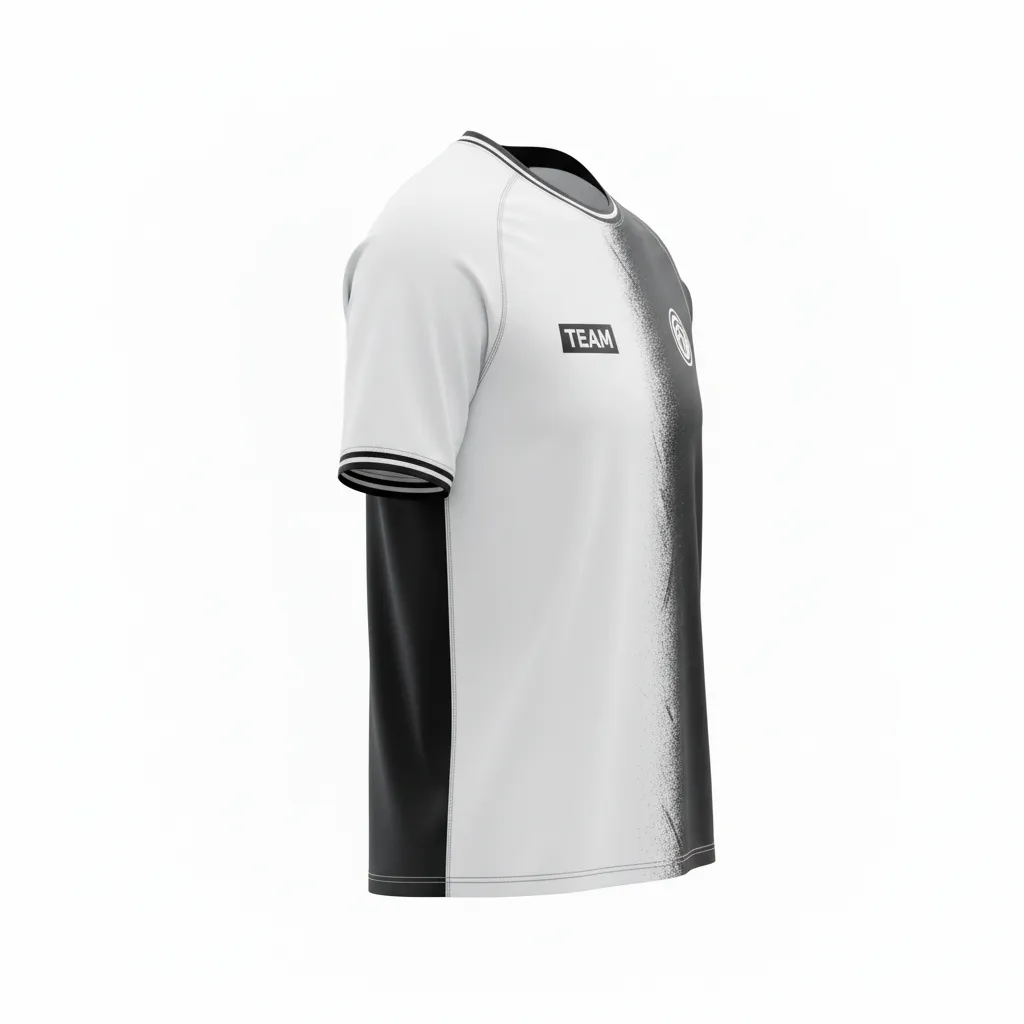 Custom Soccer Long Sleeve Training Jersey - Black, White - Split - Side View - Kinexa Sportswear