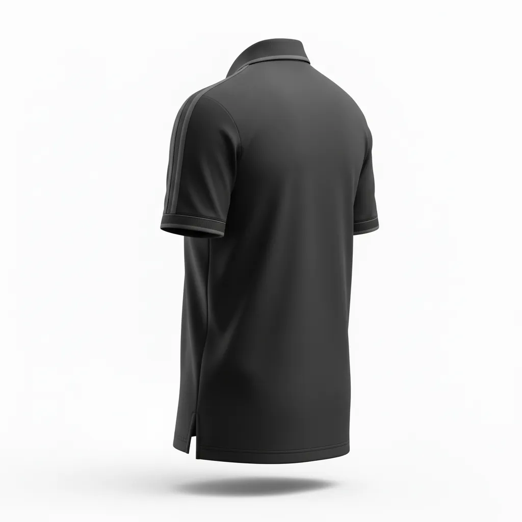 Custom Soccer Polo Style Soccer Jersey - Black, Grey - Travel - Back View - Kinexa Sportswear