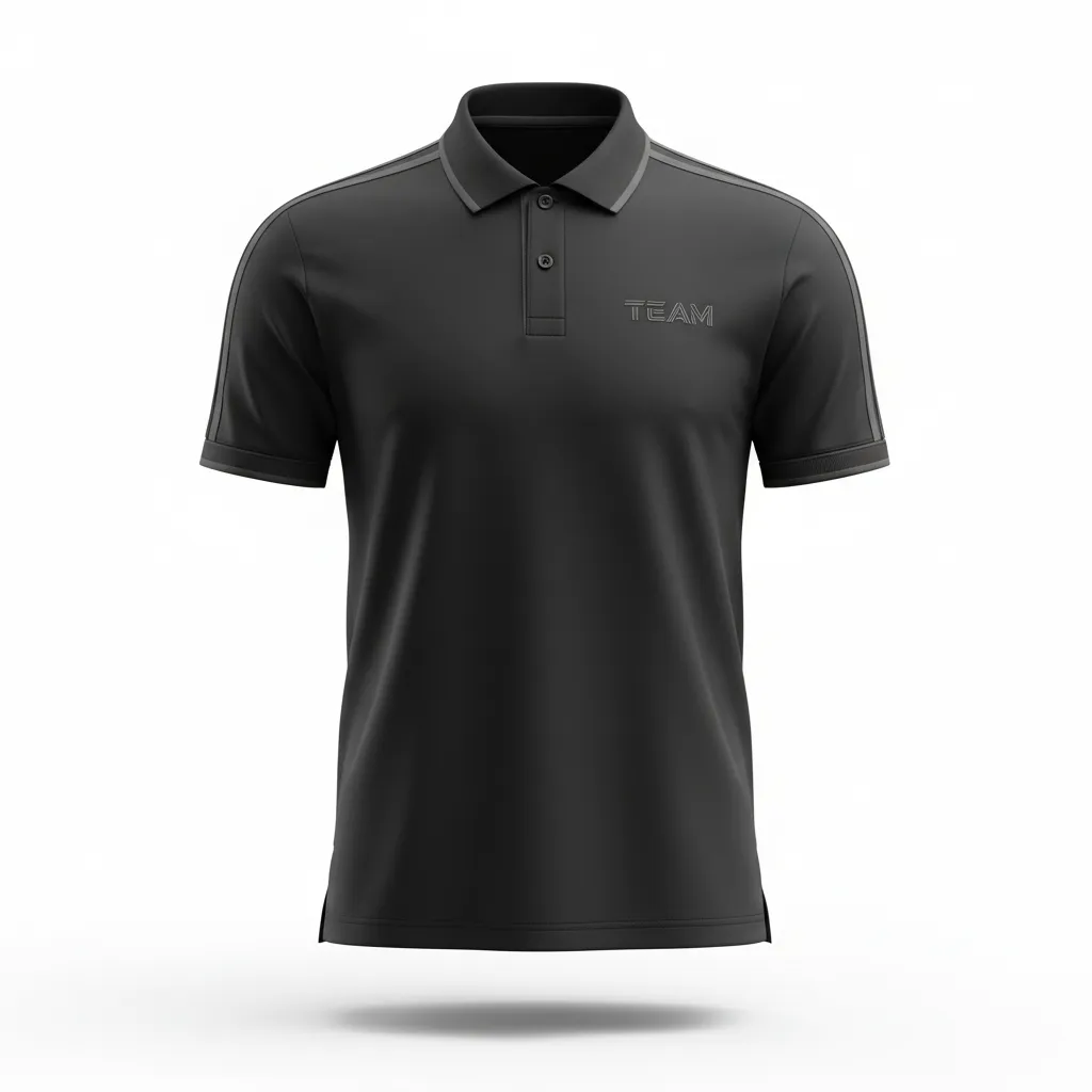Custom Soccer Polo Style Soccer Jersey - Black, Grey - Travel - Front View - Kinexa Sportswear