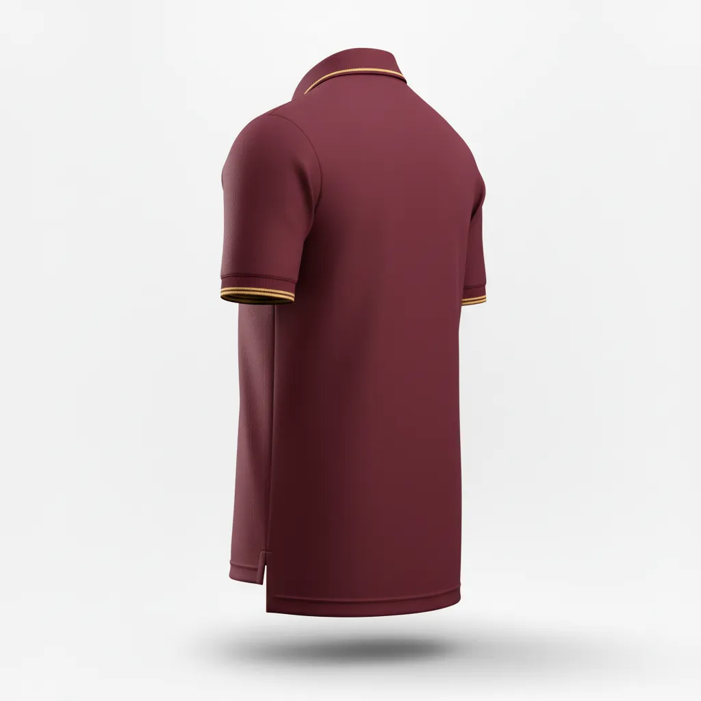 Custom Soccer Polo Style Soccer Jersey - Burgundy, Gold - Travel - Back View - Kinexa Sportswear