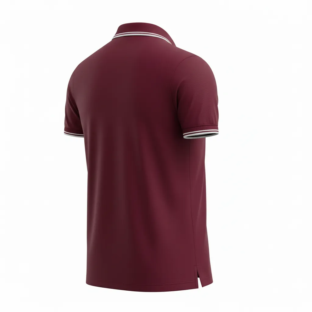 Custom Soccer Polo Style Soccer Jersey - Burgundy, White - Travel - Back View - Kinexa Sportswear