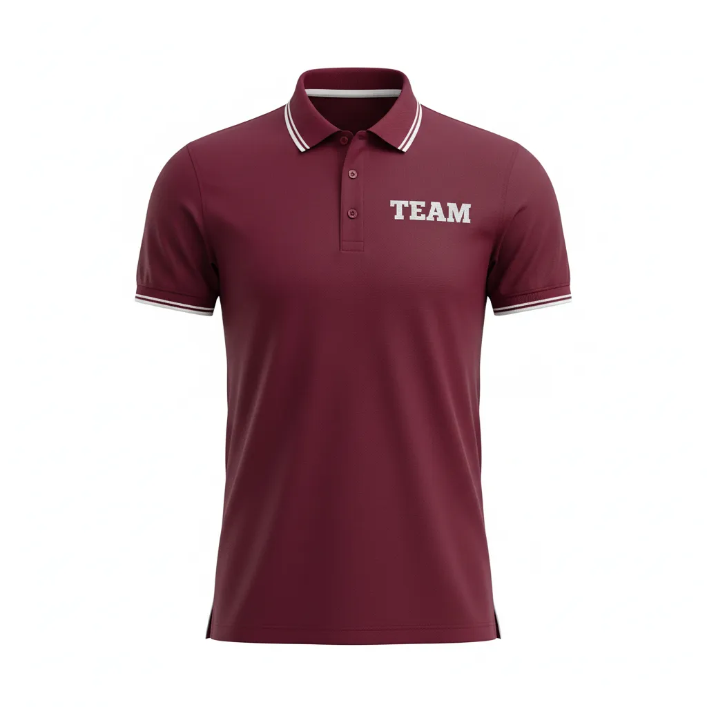 Custom Soccer Polo Style Soccer Jersey - Burgundy, White - Travel - Front View - Kinexa Sportswear