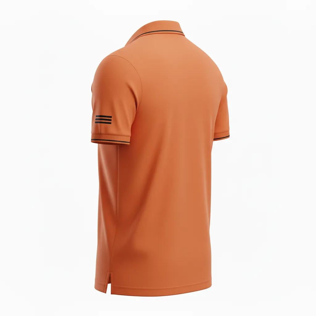 Custom Soccer Polo Style Soccer Jersey - Burnt, Orange, Black - Travel - Back View - Kinexa Sportswear