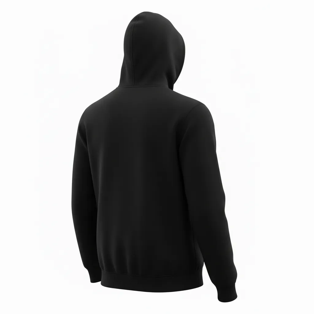 Custom Soccer Pullover Hoodie - Black, White - Minimalist - Back View - Kinexa Sportswear