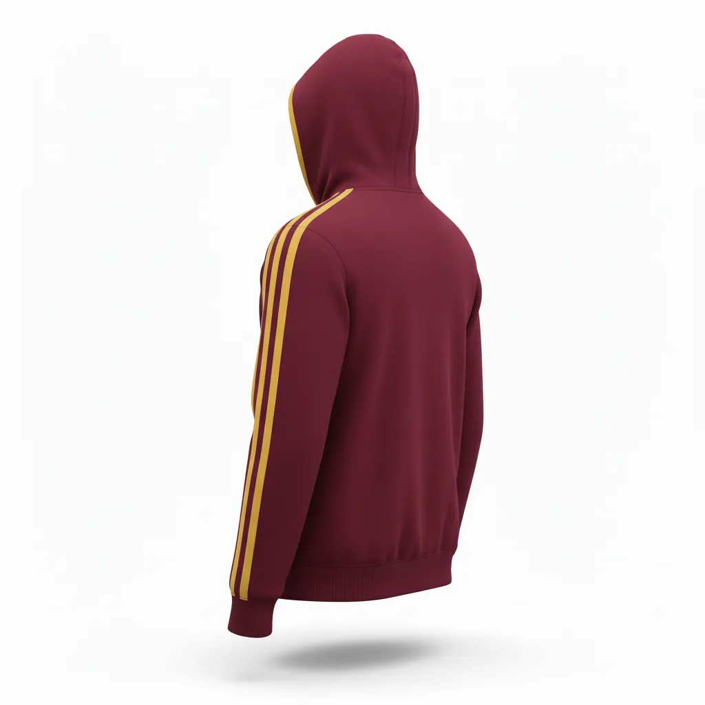 Custom Soccer Pullover Hoodie - Burgundy, Gold - Classic - Back View - Kinexa Sportswear