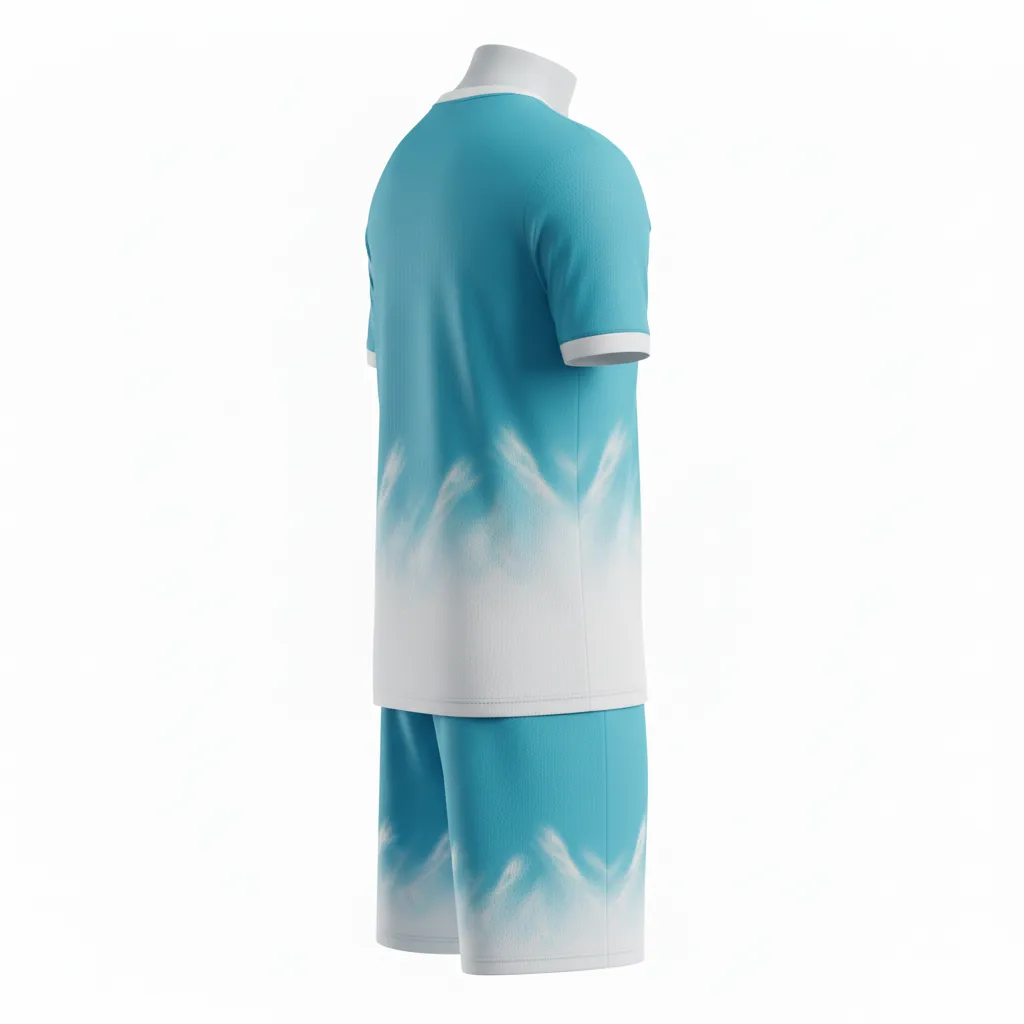 Custom Soccer Reversible Soccer Uniform - White - Aqua Wave - Back View - Kinexa Sportswear
