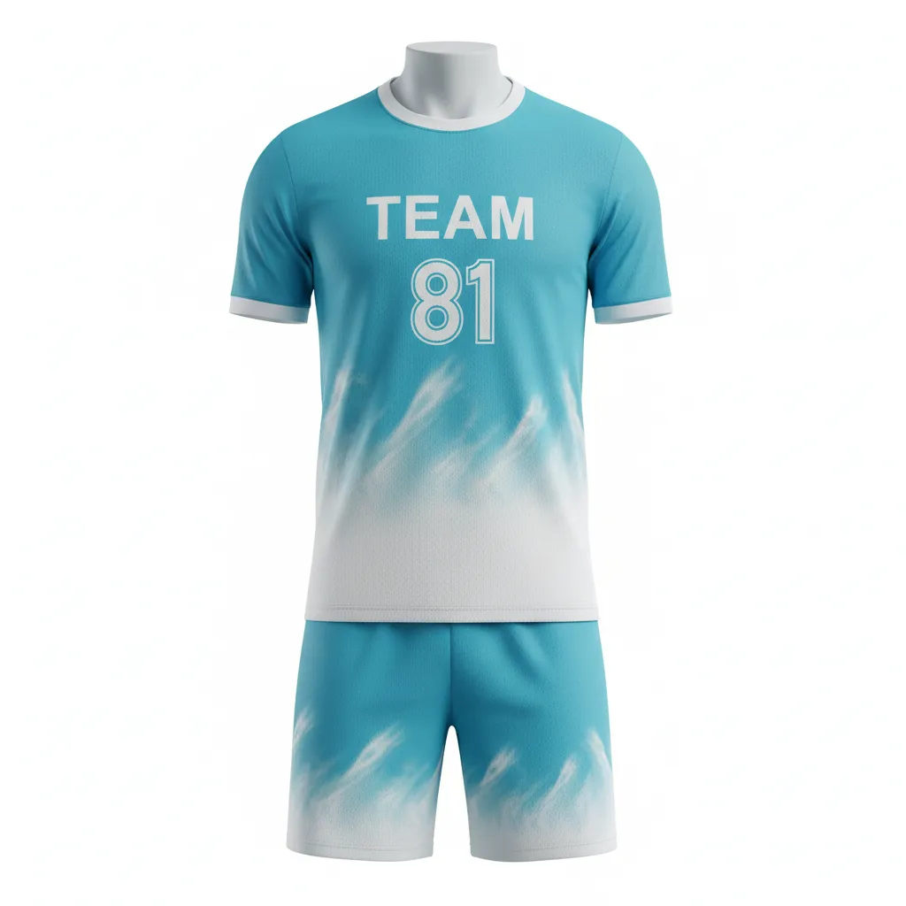 Custom Soccer Reversible Soccer Uniform - White - Aqua Wave - Front View - Kinexa Sportswear