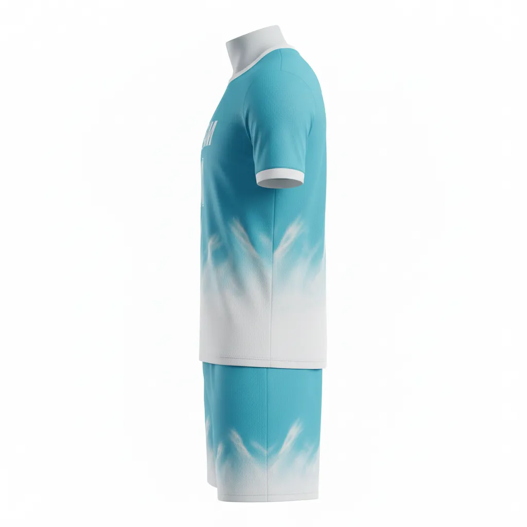 Custom Soccer Reversible Soccer Uniform - White - Aqua Wave - Side View - Kinexa Sportswear