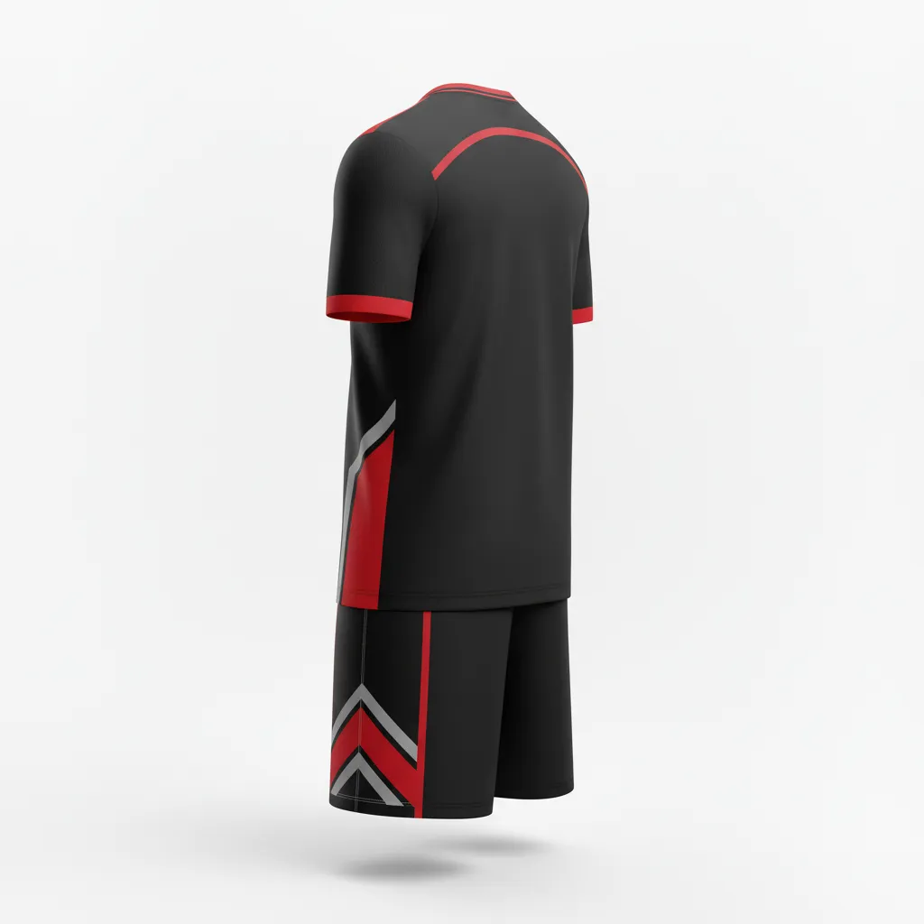 Custom Soccer Reversible Soccer Uniform - Black, Red, Grey - Modern - Back View - Kinexa Sportswear